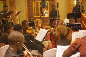 David plays viola in the KSO; Anniversary Concert