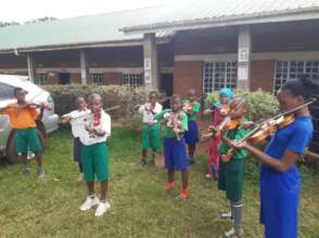 Students in an Outdoor Music Session