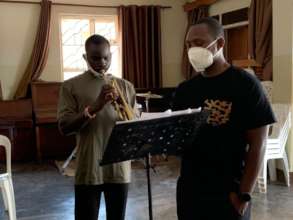 Ian in Trumpet lesson at KMS