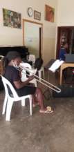 Babirye in Trombone lesson