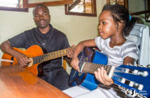 learning the guitar