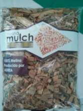 A bag of Mulch made with local wood
