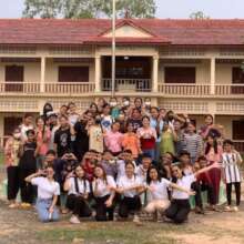 Rina, front row, at the high school project