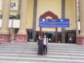 Jakkrya at school with Nan Nop visiting