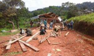 Dismantling the dormitory post cyclone Mora