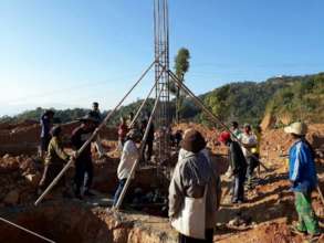 The first column in place