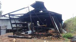 Kitchen and dining area after Cyclone Mora