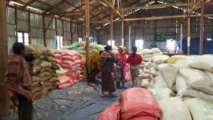 Training centre used for relief aid distribution