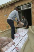 Unloading food packs
