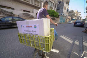 Families receive food parcels