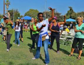 Teaching Tai Chi in the Del Rey Farmers Market