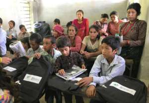 Beneficiaries in Ramechhap with new bags!