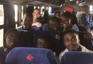 USAP Zambia on the bus to Harare