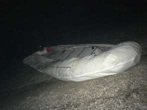 A boat used by asylum seekers to reach Lesvos