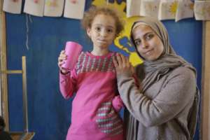 Najwa & her daughter Aya in Lesbos, Greece