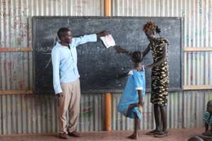 Taha at the Child Resource Center in Kakuma, Kenya
