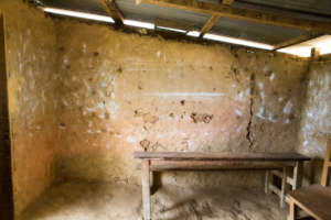 Earthquake damaged classroom