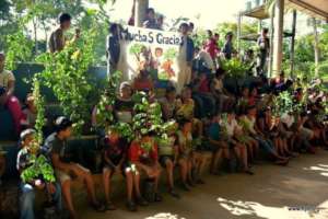 Casa Guatemala students with their trees, 2015