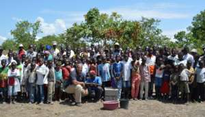 Symbolic laying of first stone at Sope