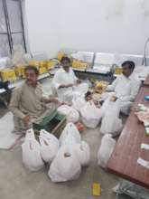 Food bags are prepared in the store