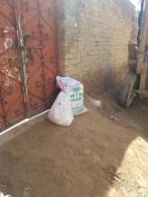 Food bag placed in the front of door