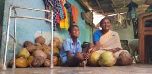 Joyful Sridhar and his mother