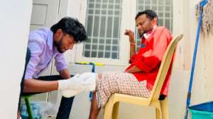 Nagesh, getting the treatment