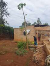 A gaping hole can be seen on the rooftop