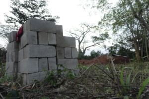 The bricks are just waiting to go up