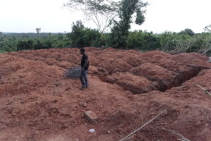We've broken ground for the classrooms' foundation