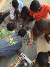 Doing puzzles at the CH Hovde House
