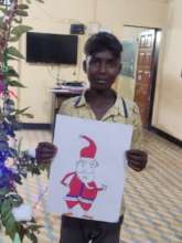 Child with his Christmas drawing