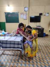 Doctor examining a child