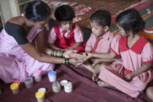 A pre-school scene