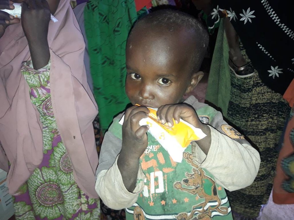Thank you for sending him emergency nutrition!