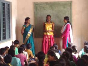An MHM session by Resource Person under guidance