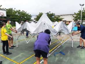 Quarantine drill- setting up a tent