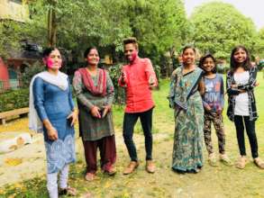 Families celebrating Holi festival