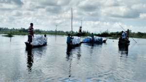 Goonj relief kits on their way (Majuli, Assam)