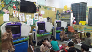 Street Children in Computer room in school