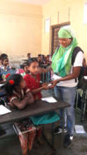 Snacks distribution in School during meal break