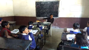 Classroom with street children
