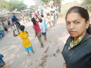 Sports teacher with children