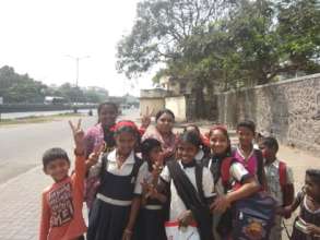 Children returning from school