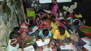 Children studying at their locations