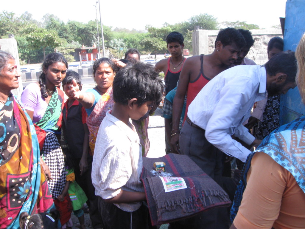 Distribution of Blankets and other material