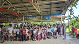 Giving talk at school in Milne Bay, PNG