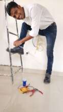 Bhanu in his new safety shoes