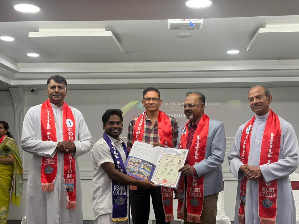 Chandappa receiving his degree.