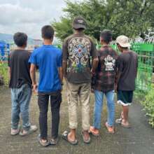 Five boys after being rescued from hazardous labor